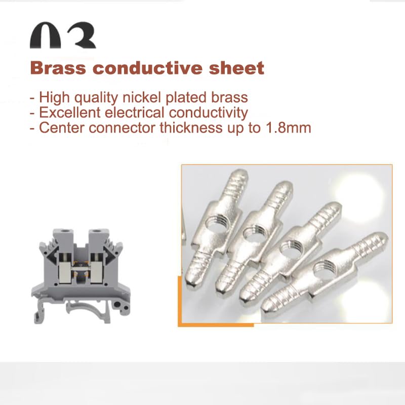 30Pcs Terminal Block UK1.5N Din Rail Screw Type Bornier Electric Wire Cable Connector Pure Copper 17.5A 1.5mm2 16AWG