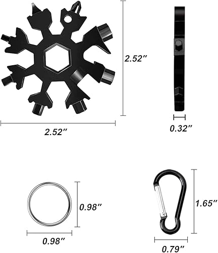 Miniatura 7 de Regalos navideños para adultos y hombres, paquete de 2 multiherramientas 18 en 1 de copo de nieve, regalos de Navidad para adultos, regalos de