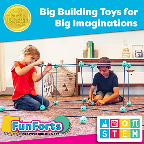 Fort Building Kits for Kids - Fun Forts STEM Building Toys, Play Tent Fort Kit with 81 Pcs - Thumbnail 2