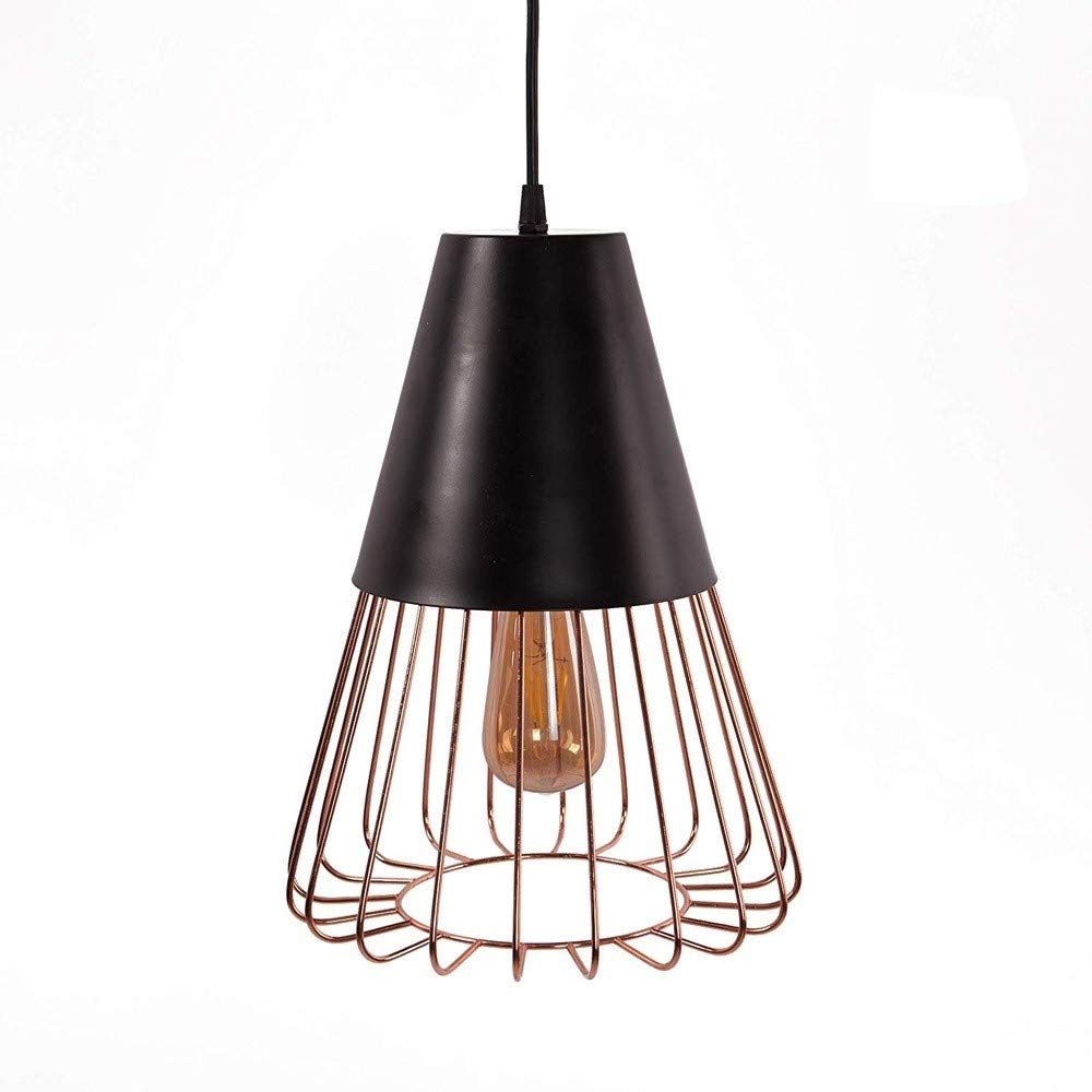 Lámpara colgante de techo para cocina y comedor estilo retro rosa
