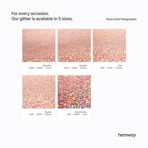 Image of Hemway Automotive Metal Flake Glitter FINE 1 /64 inch 0.015 inch 0.4mm 375 microns Paint Metal Flake 100g for use with Car Bike Van Truck Wagon Automotive Spray and Spray Painting (Rose Gold Holographic)