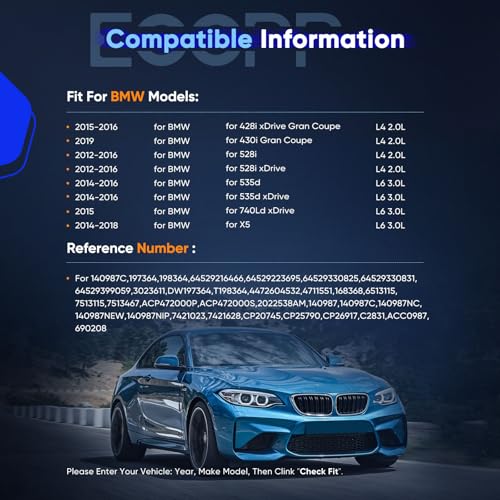 Image of ECCPP AC Compressor 2012-2016 for BMW 228i 328i 428i 528i 2.0L | 2014-2018 for BMW X5 3.0L AC Compressor with Clutch Rapid Cooling