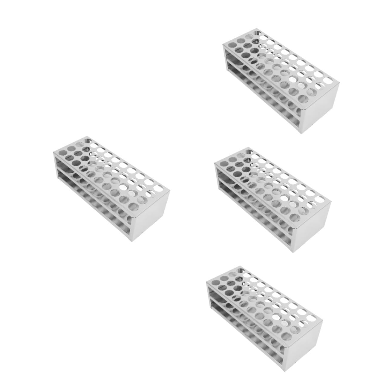 ULTECHNOVO 4piezas Soporte Para Tubos De Ensayo De Ranuras Gradilla De Inoxidable Resistente Para Tubos De Rack Versátil y Fácil De Montar Para Laboratorios y Análisis Experimentales