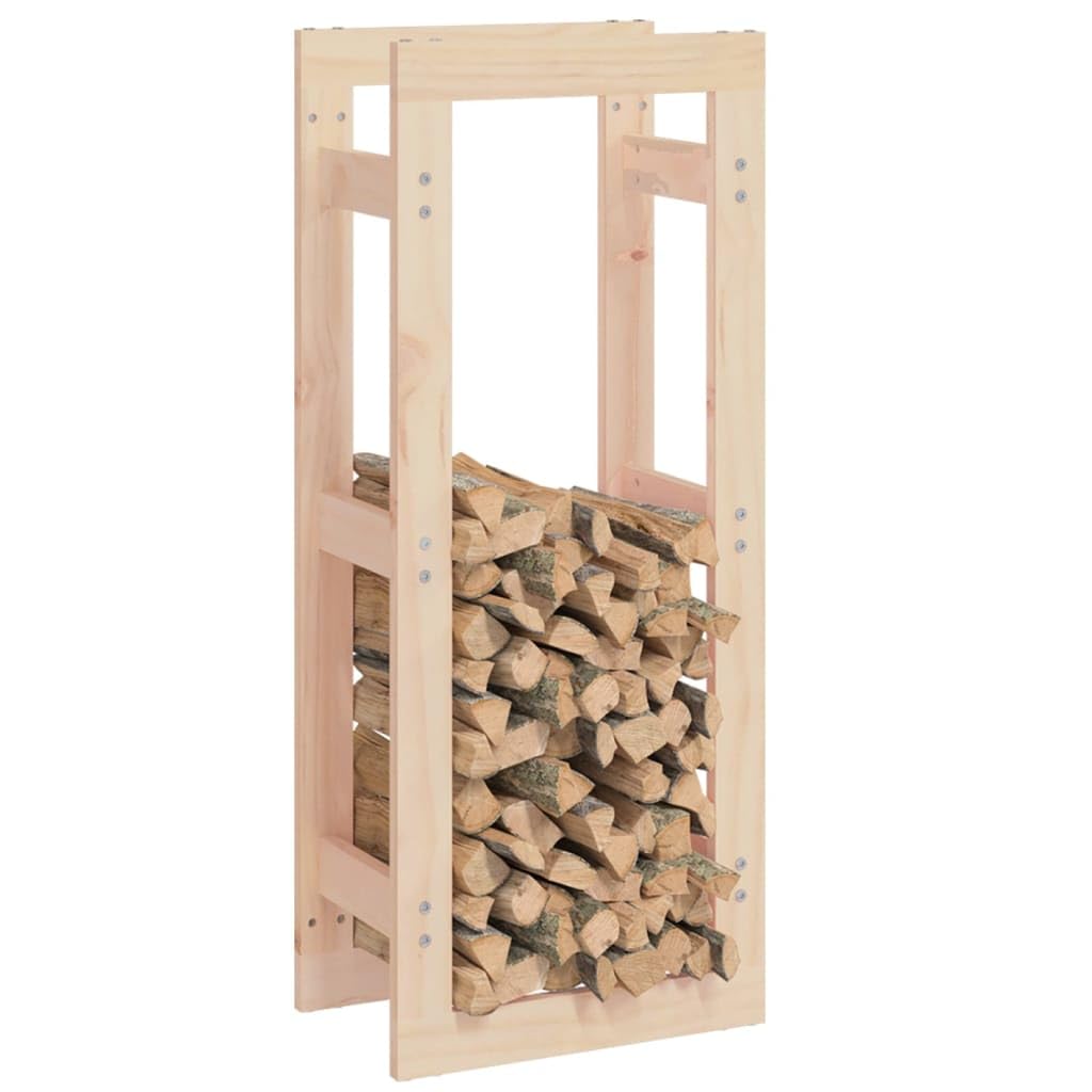 Estantería para leña de madera de pino maciza, 41 x 25 x 100 cm, soporte para leña, cesta de madera para almacenamiento seco en el salón, caseta de jardín, sótano, ayuda apilable y accesorios