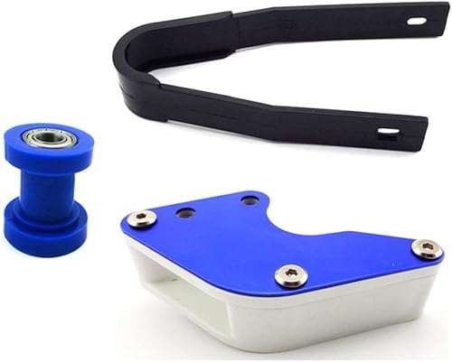 TC-Motor Tensor de rodillo de cadena azul de 0.394 pulgadas + deslizador de cadena de plástico negro + guía de cadena de protector de basculante