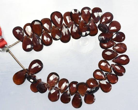 Grenat rouge naturel en perles poires facettées de 6 pouces pour la création de bijoux artisanaux