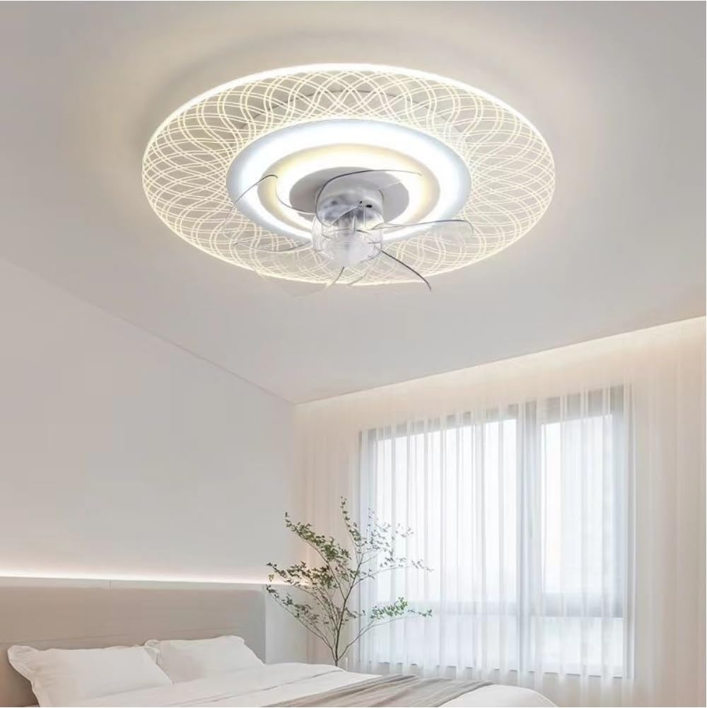 HXYSXHJUO Ceiling fan light LED Ultra Slim Mute Remote Control Dimmable Bedroom/Living Room/Nursery Round 50CM