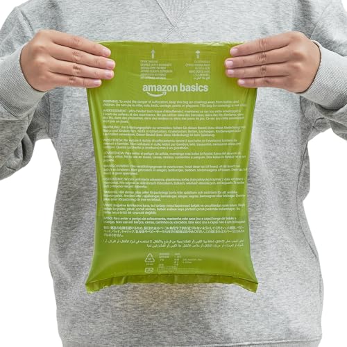 Image of Amazon Basics Dog Poop Bags, 120 Count, Enhanced for Guaranteed Leakproof, Unscented, Green