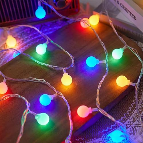 ENLACE Lichterkette Bunt Batterie, 3M 20 LED Lichterkette Kugeln, Bunte Globe Lichterketten Innen Außen, für Hochzeit, Weihnachten, Garten, Zimmer, Balkon, Camping, Party Deko ENLACE Lichterkette Bunt Batterie, 3M 20 LED Lichterkette Kugeln, Bunte Globe Lichterketten Innen Außen, für Hochzeit, Weihnachten, Garten, Zimmer, Balkon, Camping, Party Deko