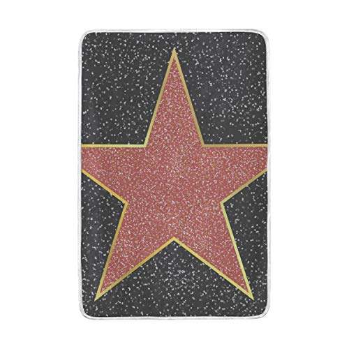 ELIENONO Mantas de vellón de Franela Suave y esponjosa,Paseo Fama Hollywood Boulevard Celebridad Estrella,Manta cálida para sofá Cama Sofá Ligero para Acampar,127 * 102cm