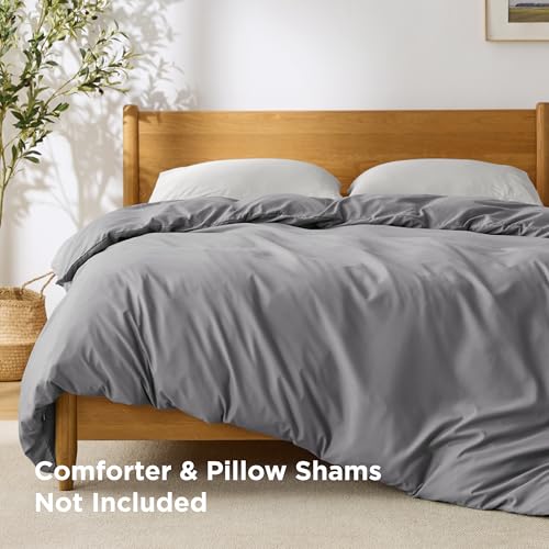 Image of Bedsure Duvet Cover Queen Size, 1Pc Soft Double Brushed Bedding, Grey | For Kids & Adults, 90 inchx90 inch, Only 1 Comforter Cover, No Pillow Shams, Hotel Luxury, Breathable, Lightweight, Zipper Closure