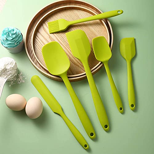 Image of Silicone Spatula Set Silicone Kitchen Utensils Set with Basting Pastry Silicone Brush Heat Resistant Non-Stick, for Cooking Baking Cake Decorating, Rubber Spatula Turner Spoonula, 5 (Green)