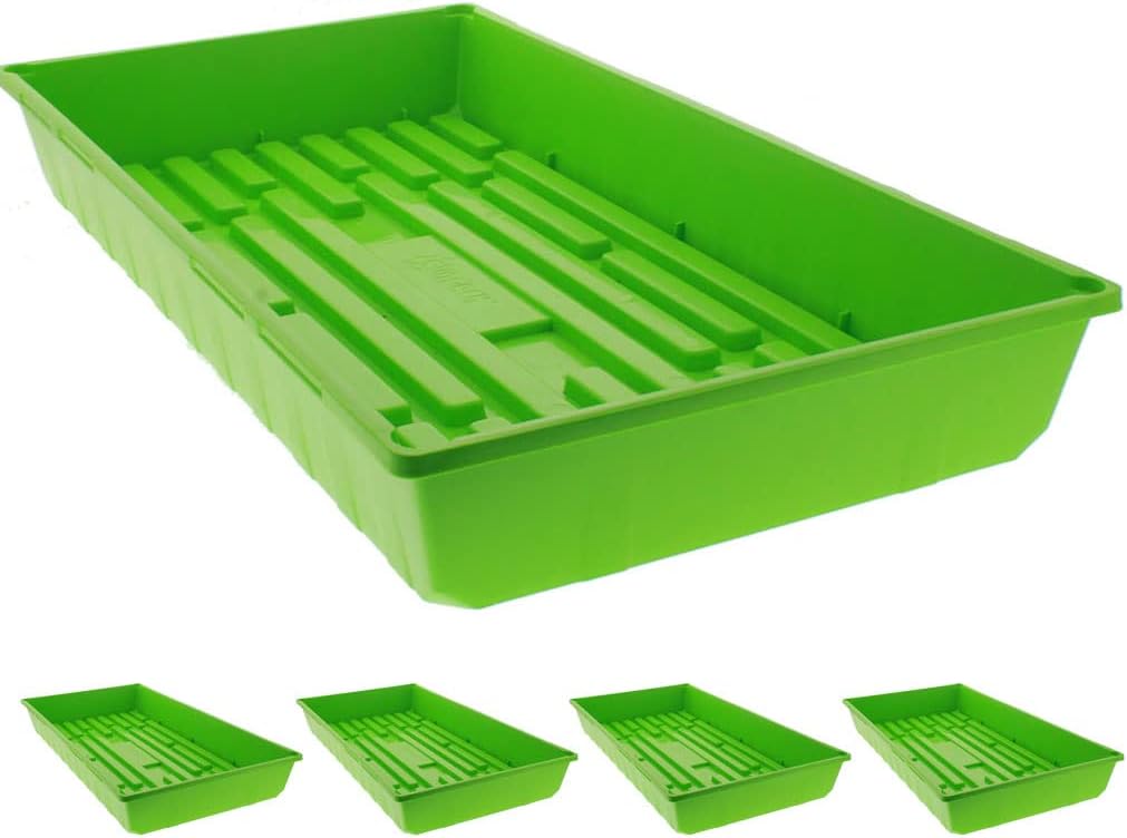 Mega Heavy Duty Colored 1020 Seed Starting Growing Microgreens, Hydroponic Germination, Wheatgrass Seeds, Fodder -5 Pack (White), White 5 Pack