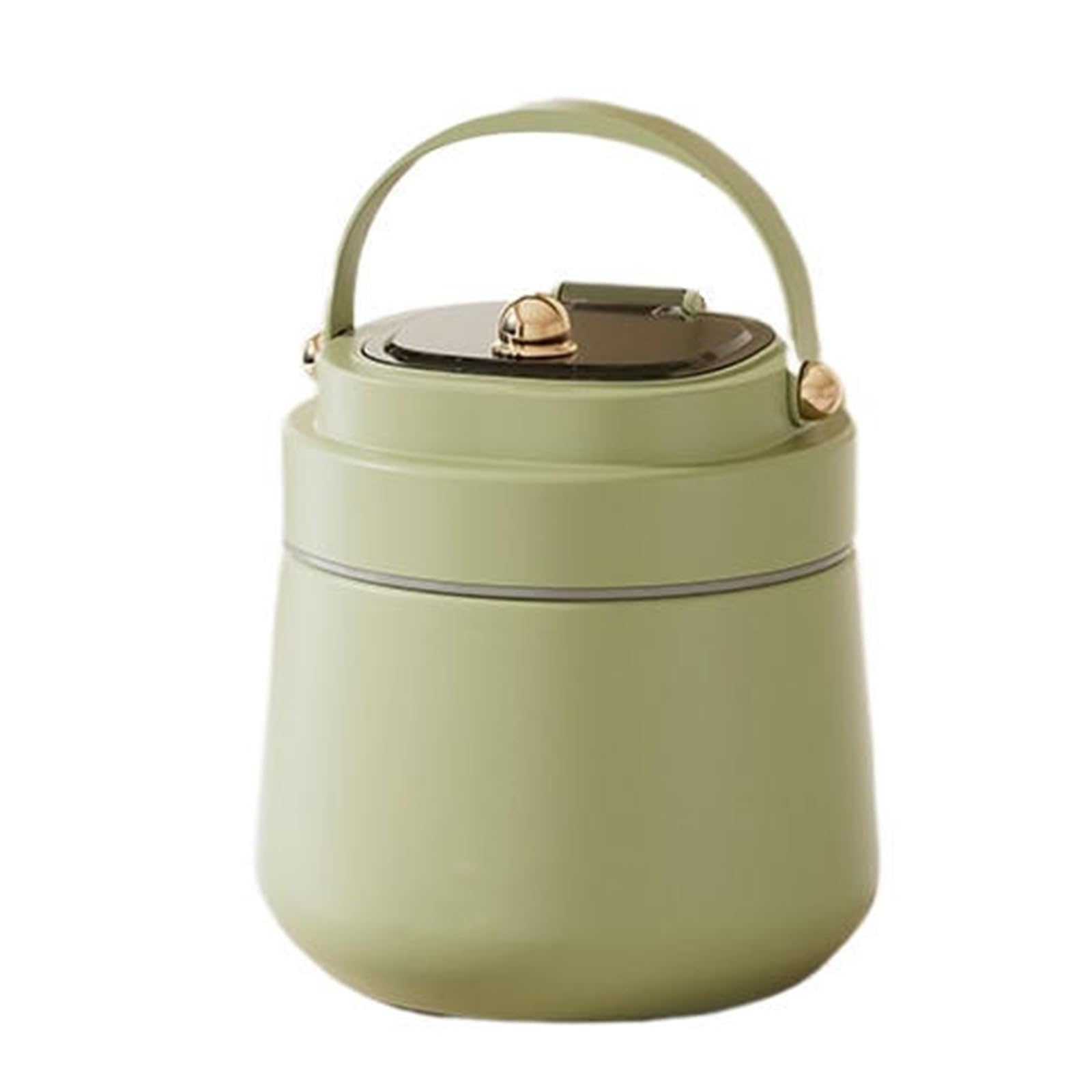 Vnook Edelstahl Thermische Lunchbox, Isolierter Lebensmittelbehälter, Thermoschüssel, mit Löffel+Handtasche, Auslaufsicher, für Büro Mittagessen, Suppen, Porridge(Green,1.2L)