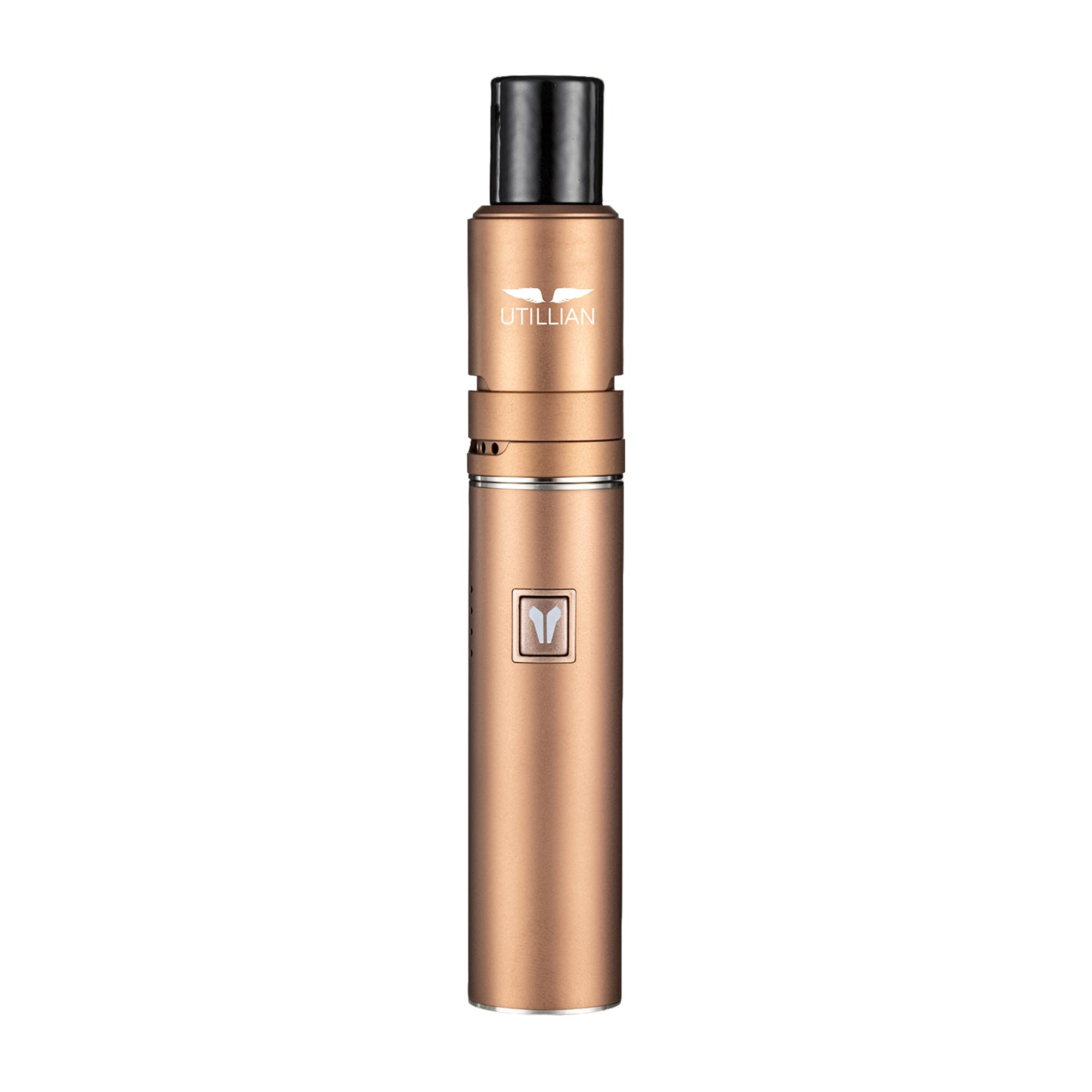 Utillian 5 V4 Dab Pen, vaporizzatore concentrato con 2 bobine, 4 impostazioni di tensione, strumento DAB integrato, flusso d'aria regolabile, 1500 mAh, ricarica USB-C (Titanium Gold)