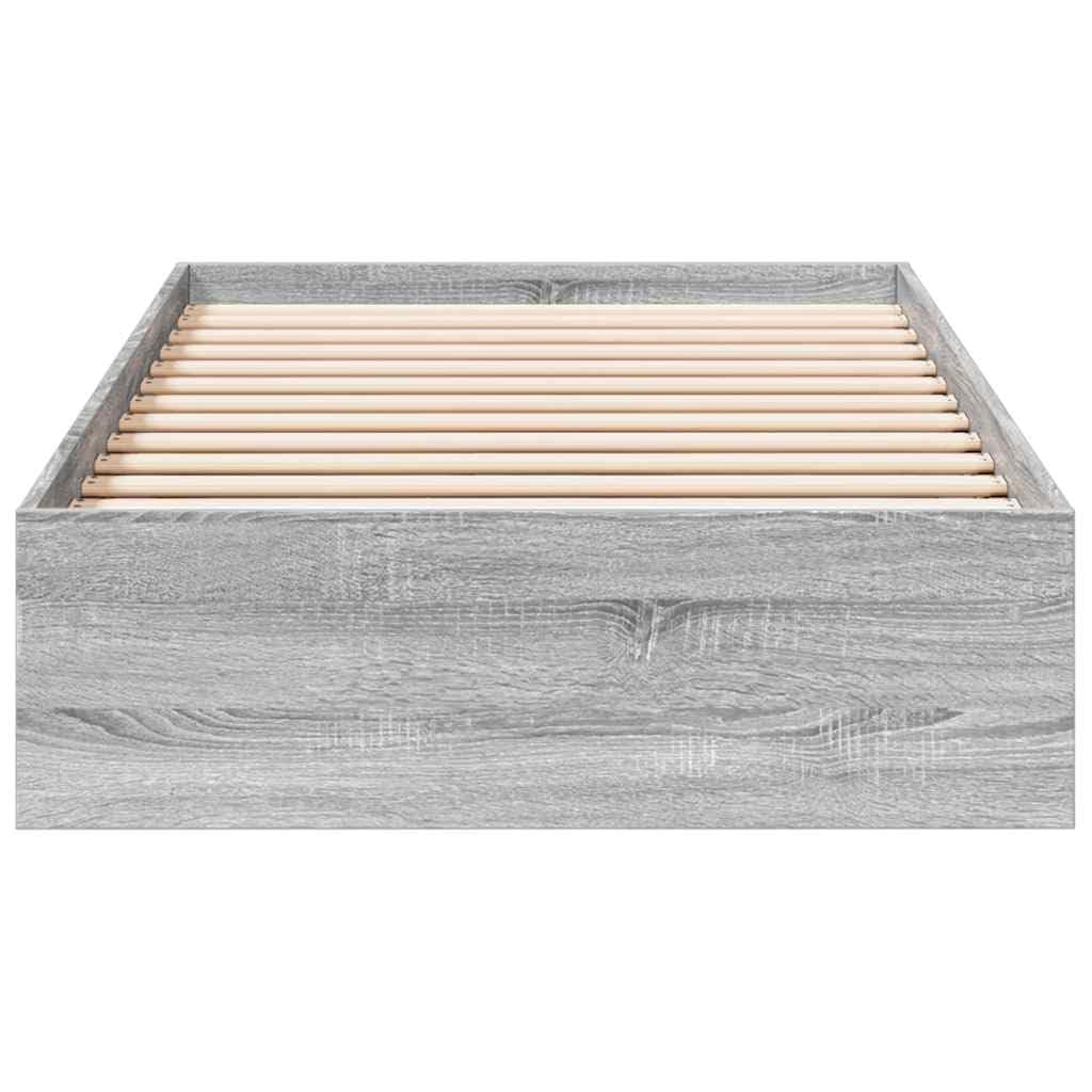vidaXL Cama con cajones Madera de ingeniería Gris Sonoma 90x190 cm