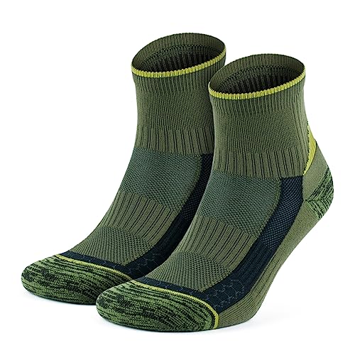 GoWith 2 Pairs Unisex Athletic Fit Running Socks, Anti-Blister Cushioned Performance Socks, Seamless Padded Workout Socks