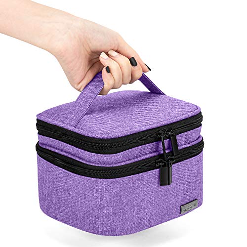 Luxja Etui voor etherische oliën, voor 20 flesjes (5 ml - 30 ml) of rolflesjes, organizer, met ruimte voor accessoires, lila - Image 7