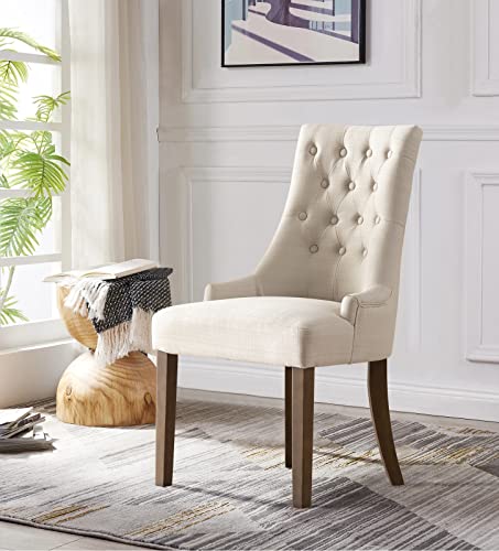 Colamy A08-BEI Wingback Upholstered Dining Chairs Set Of 2 thumb #6