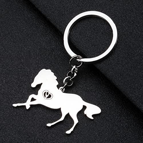 Stainless Steel Running Horse Keychains for Women Teen Girls Cute Pony Derby Accessories Purse Wallet Charms4
