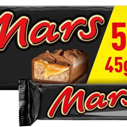 Mars Barrita de Chocolate con Leche, crema de turrón y caramelo, 5 x 45g