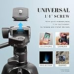 Apeocose 55" Phone Tripod for iPhone with Quick-Release Plate & 360 Degree Rotating Phone Mount Holder & Wireless Remote Shutter, Lightweight Tripod Stand for Cell Phone, Portable Travel Camera Tripod