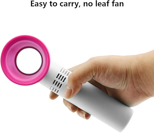 Miniatura 4 de Ventilador portátil sin aspas recargable por USB, mini enfriador sin hojas, ventilador práctico con 3 velocidades ajustables de pie, pequeño