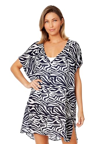 Women's Zebra Shadow Easy Tunic Swimsuit Cover Up