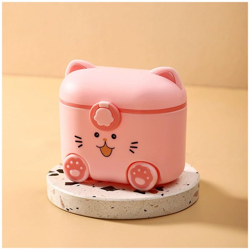 Portable Baby Plastic Milk Powder Storage Box Cartoon Food Snacks Container Box for Kids Baby (Pink)-image-16