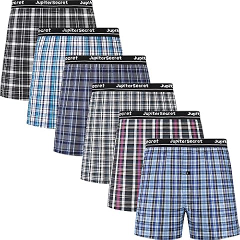 JupiterSecret Men's Underwear Woven Boxers for Men Pack Cotton Boxer Shorts Elastic Waistband, XL Cover