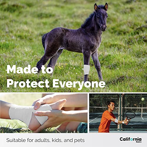 Image of California Basics Self Adhesive Bandage Wrap - Self Adhering Non Woven Cohesive Bandage Rolls - Stretch Wrap - Multi Colored Athletic Tape for Wrist - Waterproof (2 inch- 12 Pack- White)