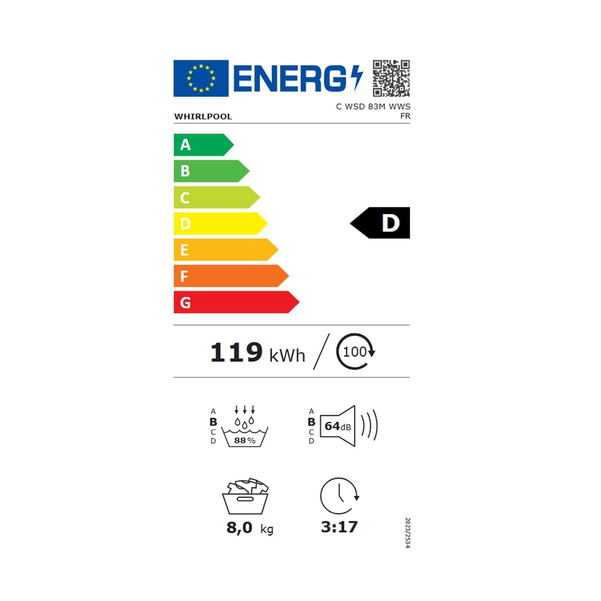 Ppe Chal.8kg.15pr.p54,5.6sens. - CWSD83MWWSFR