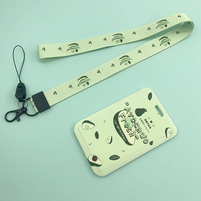 Cordón de Insignia, Tarjetero para cordón, 4 Uds. Fundas de identificación con patrón de Aguacate Verde, Tarjetero for Trabajo, Personal de la Empresa, cordón for empleados, Cubiertas for Tarjetas de
