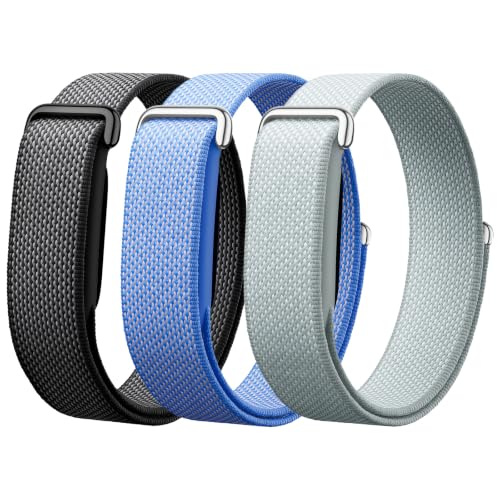 3 Pack Nylon Bands Compatible with Google Fitbit Air Performance Loop Band (Black+Blue+Misty gray) by BlackPro - Used condition - US$15.63