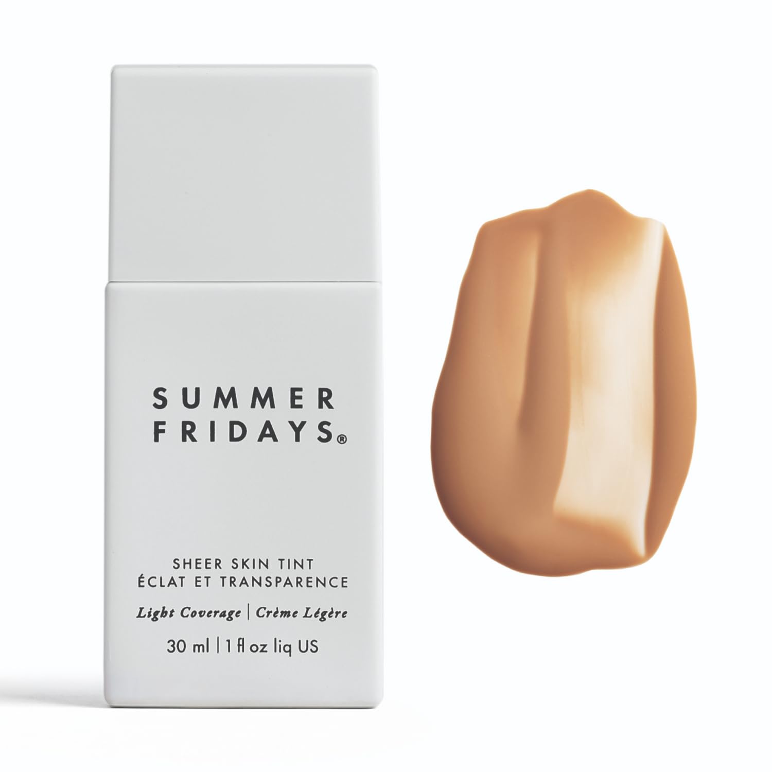 Summer Fridays Sheer Skin Tint - Skin Tint with Hyaluronic Acid - Helps Diminish Uneven Skin Tone - Sheer to Light Coverage - Shade 5 - Medium with Warm Neutral Undertones (1 Fl Oz)