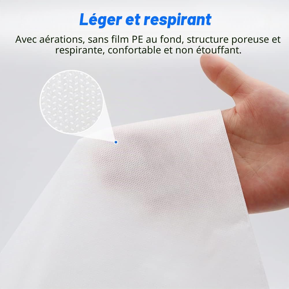 Draps Jetables Tissu Non-tissé 80 x 180cm pour Massage, SPA, Tatouage, Lit, Hôpital