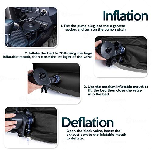Image of Onirii Inflatable Car Air Mattress Back Seat Bed with Air Pump,Thickened Portable Car Travel Sleeping Camping Air Mattress Blow Up Bed for Car Universal SUV