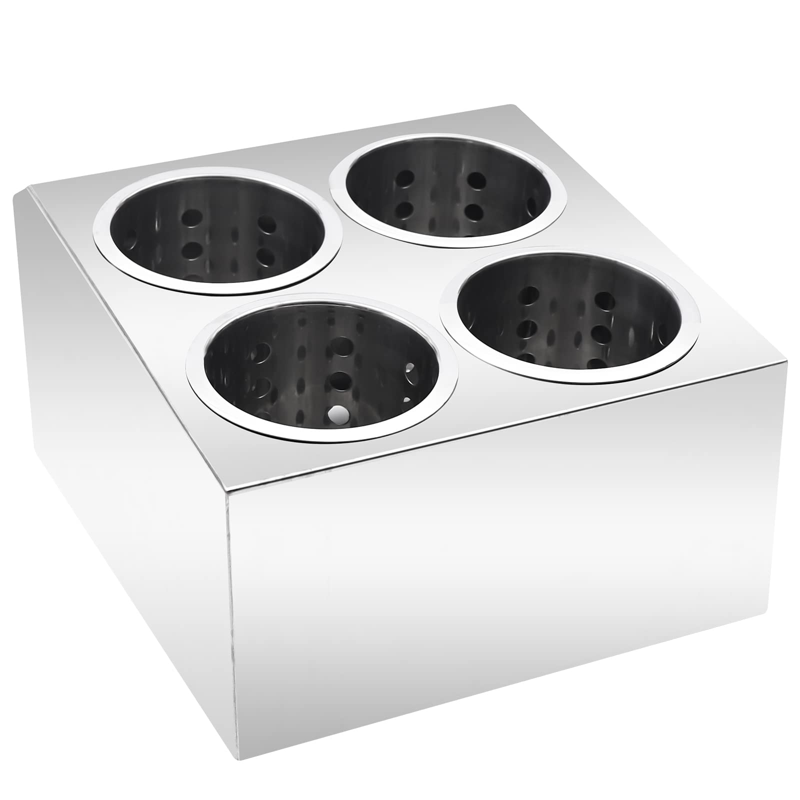 Soporte para cubiertos de cocina de acero inoxidable, 4 compartimentos, cesta posa cubiertos, soporte para utensilios de cocina, para guardar cubiertos, hogar o restaurantes