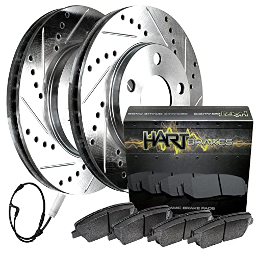 Hart Brakes Rear Brakes and Rotors Kit |Rear Brake Pads|