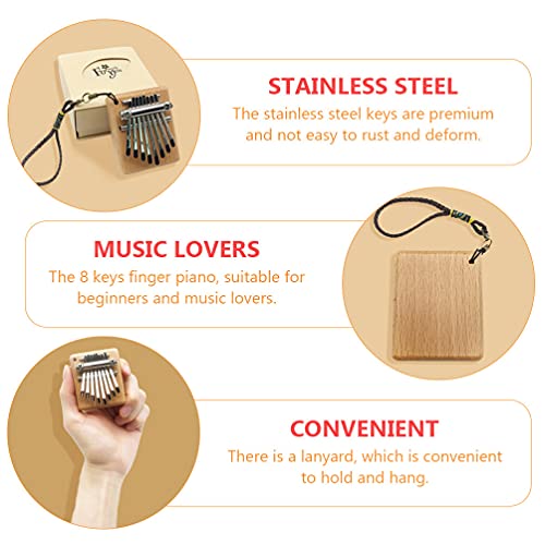 Generic Mini Kalimba 8 Toetsen Met Lanyard Draagbare Duim Piano Vinger Piano Muziekinstrument Gift Voor Kinderen… - Image 3