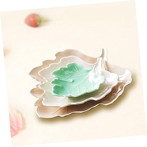 Miniatura 2 de Placas de pan grabadas en relieve de cerámica del bocado del bebé de la placa de la hoja