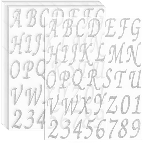 Autocollants alphabet paillettes argent 5 cm pour écrire de grands messages brillants