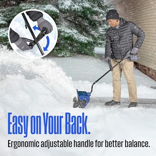 Westinghouse WSnow13S 24V Cordless Snow Shovel 13 Inch Kit, 24V 4Ah Battery, Fast Charger, Electric Snow Shovel with 20ft Throwing Distance, plows 300lbs/min, Compatible with Snow Joe Batteries