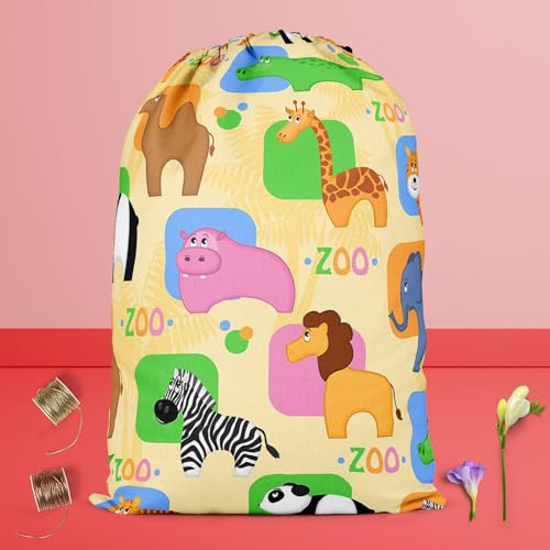 Image of ArtzFolio African Animals D1 | Reusable Sack Bag | Bag for Gym, Storage, Vegetable & Travel