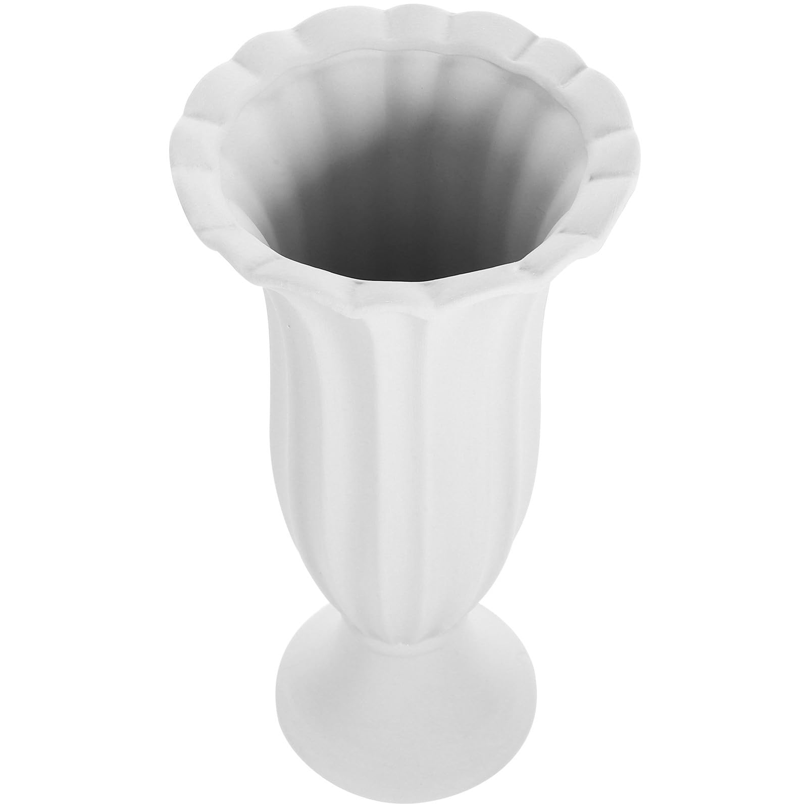 Vase porte-fleurs céramique blanche anti-intempéries adapté aux tombes