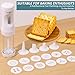 Electric Cookie Press DIY Cookies Maker Set with 12 Cookie Discs and 4 Icing Nozzles Electric Cookie Press Decorating Kit Detachable(White transparent)