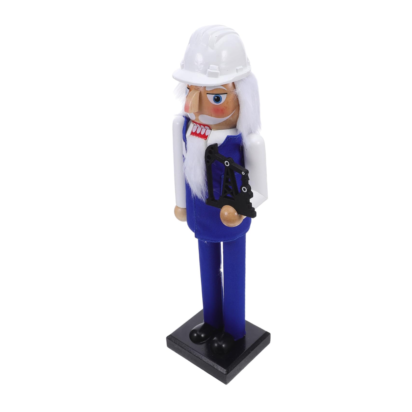 Gatuida Decorazione Ingegnere Schiaccianoci in Legno Blu Pupazzo Soldato Natalizio Statua da Tavolo per Festa di Natale Decorazione da Scrivania Robusto e Stabile