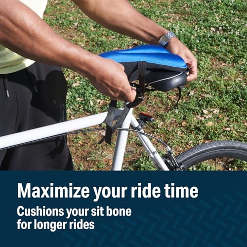 Image of Bikeroo Comfort Bike Seat Cushion - Padded Gel Cover for Exercise, Mountain & Road Bikes, Universal Fit for Peloton & Stationary Bikes