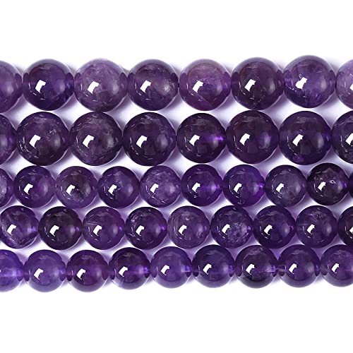 10MM 38PCS Natural Stone Purple Amethyst Crystal AAA Grade Quartz Beads for Jewelry Making DIY Bracelet