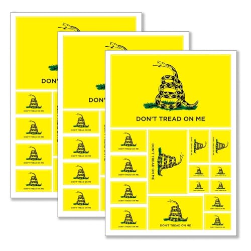 QQSD Dont Tread on Me Gadsden Flag Sticker Decal in Multiple Sizes 3 Pack 11.7 x 8.3 Inches